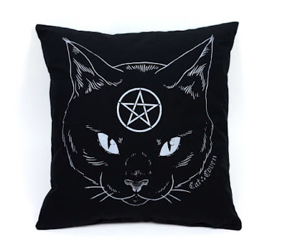 black cat cushion