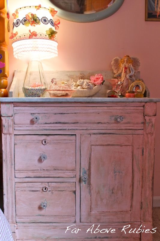 Far Above Rubies The Pink Washstand Finally I Painted A Piece Of Furniture Know It S Just That Grew Up With White Had All Through The 1990s