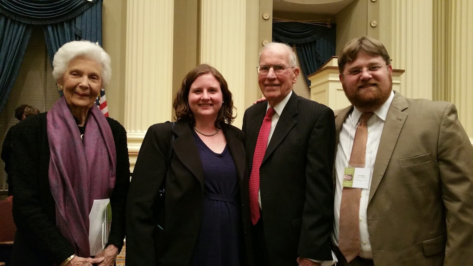 Photo with Elise Varner Winter, Dr. Annie Davis Weber, Governor William Winter, and Dr. Eric Thomas Weber