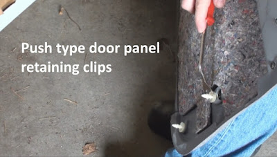 demonstration of push type door panel retaining clips