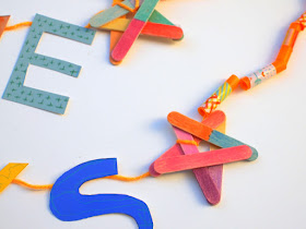 Popsicle Stick Stars- Painted with watercolors