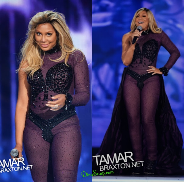 SNAPPIN PHOTO: UMM TAMAR BRAXTON STEPPED ON STAGE IN BEDAZZLE BLACK THONG BODYSUIT-DivaSnap.com