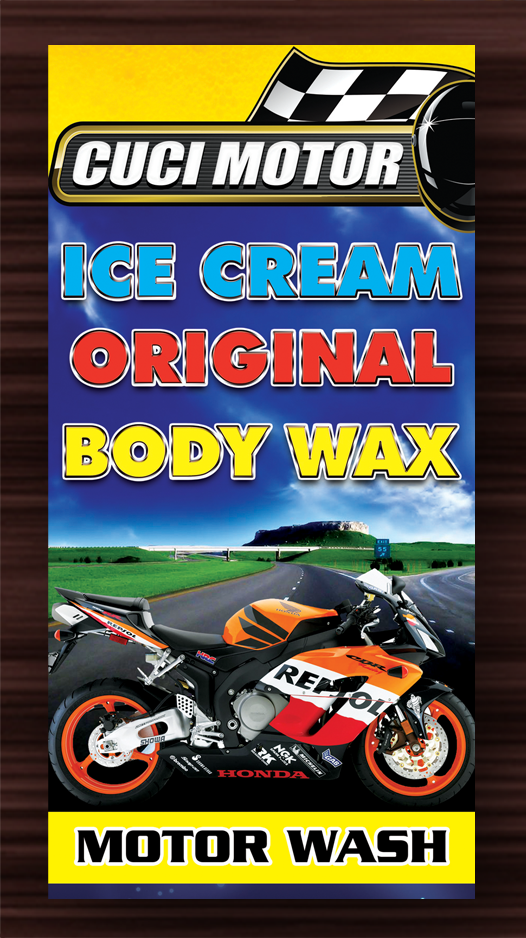 Spanduk Cuci Motor Salju desain spanduk kreatif