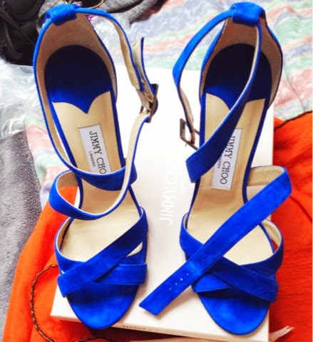 light blue suede Jimmy Choo lottie sandals 