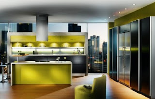 Kitchen Interior Design green theme for your comfortable house