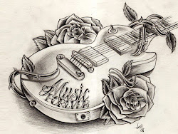 guitar tattoo cool tattoos tribal drawings drawing sketches designs easy sketch amazing draw idea roses rose gitar flash vines