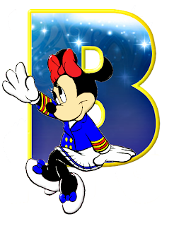 Alfabeto de personajes Disney con letras grandes B Minnie. 