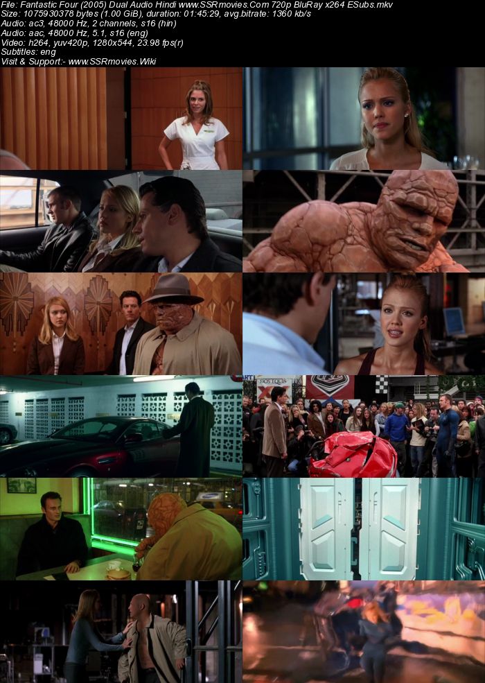 Fantastic Four (2005) Dual Audio Hindi 720p BluRay x264 1GB ESubs Movie Download