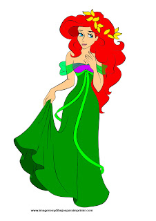 dibujo de la princesa Ariel de disney para imprimir