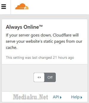 Mematikan Always Online CloudFlare