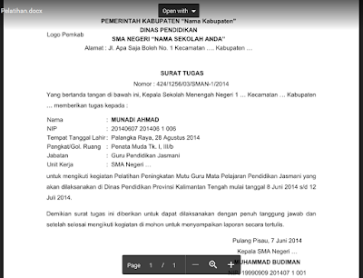  adalah surat penugasan seorang perangkat sekolah baik itu guru ataupun TU dari kepala sek Contoh Surat Tugas Dari Kepala Sekolah docx