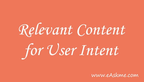 relevant content for user intent: On-Site SEO factors that Matter the Most: eAskme