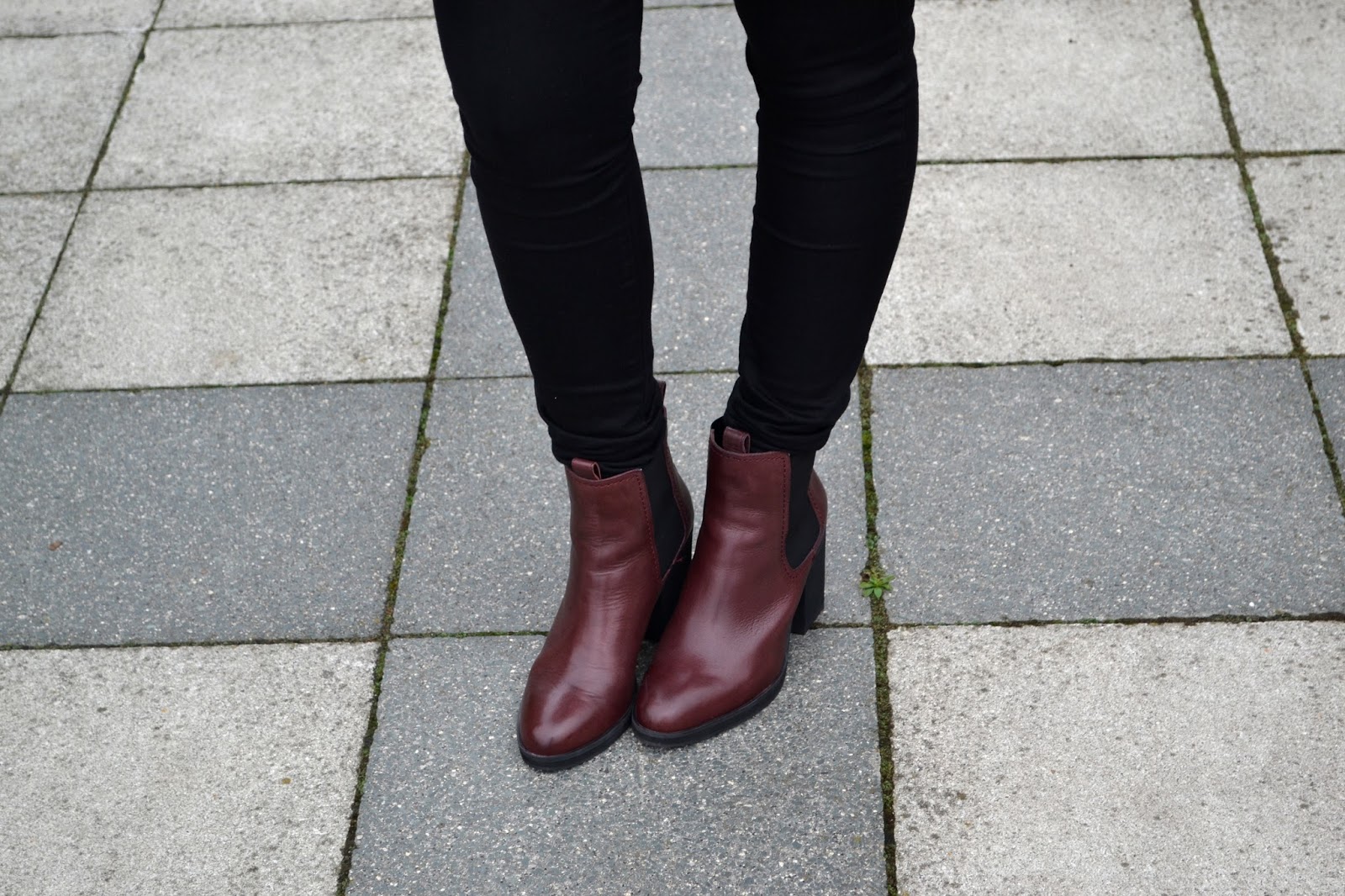 Burgundy Leather Ankle Boots