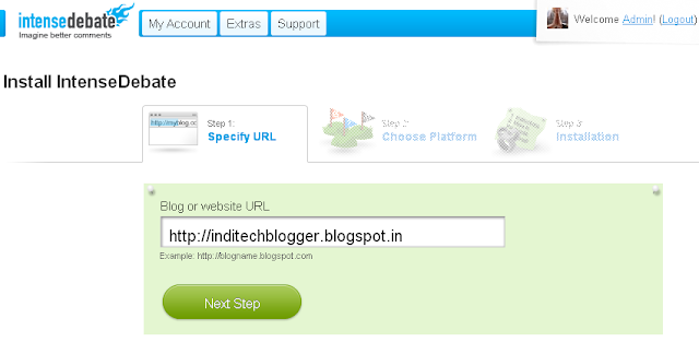 Enter The URL Of Your Blog
