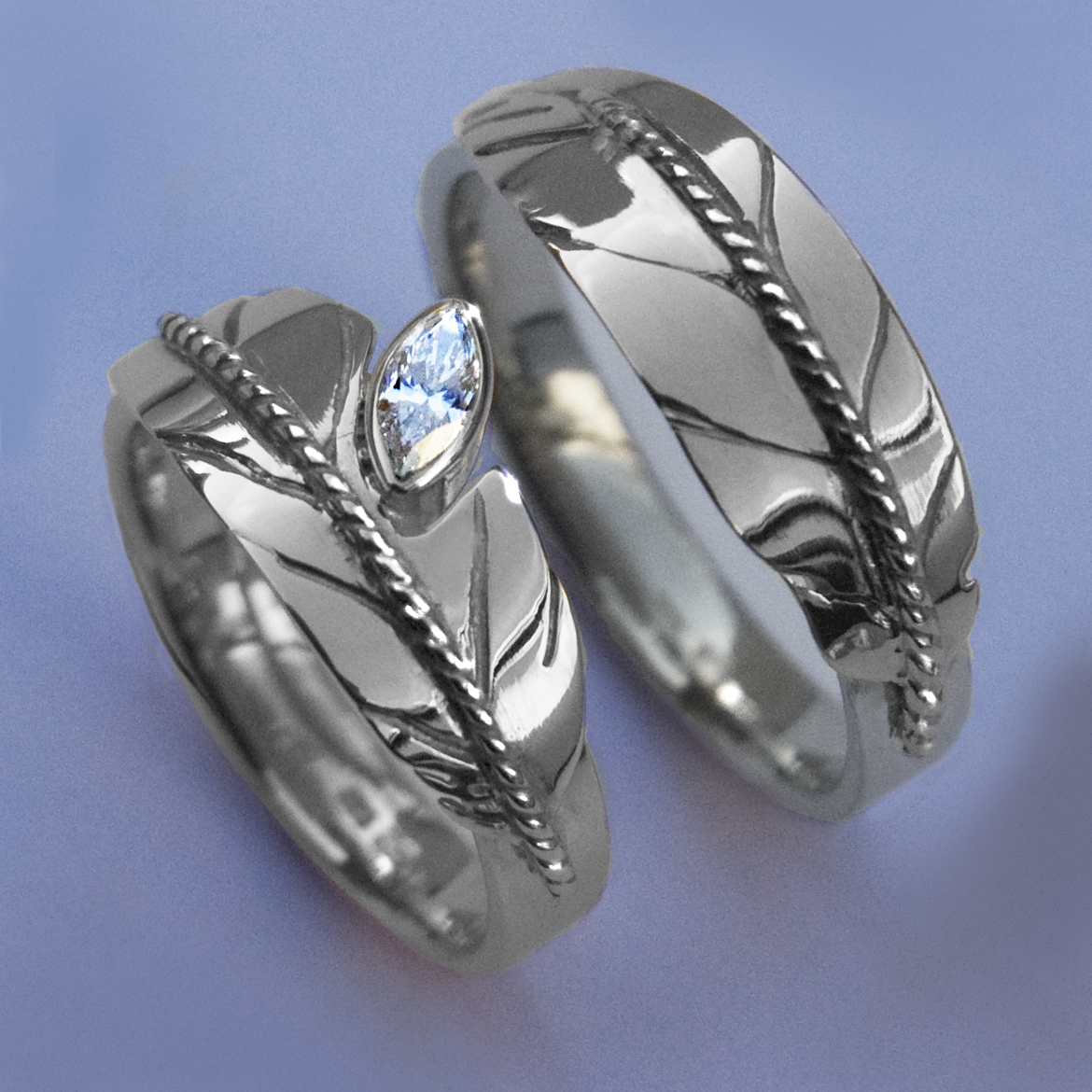 Ojibwe Style Silver Wedding Rings Gallery 2 Fisher Star Native Native American Eagle Feather Wedding Ring Set Of Sterling Silver