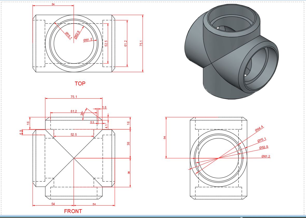 AUTOCAD NETWORK Socket Weld Cross Fittings in AutoCAD 3D/Mechanical