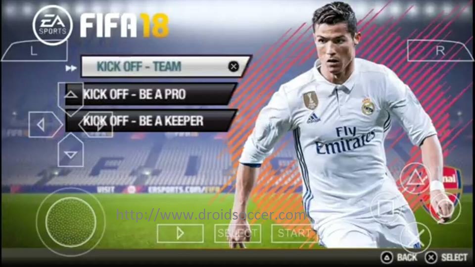 FIFA 18 via PPSSPP v1.06 for AndroidGapmod