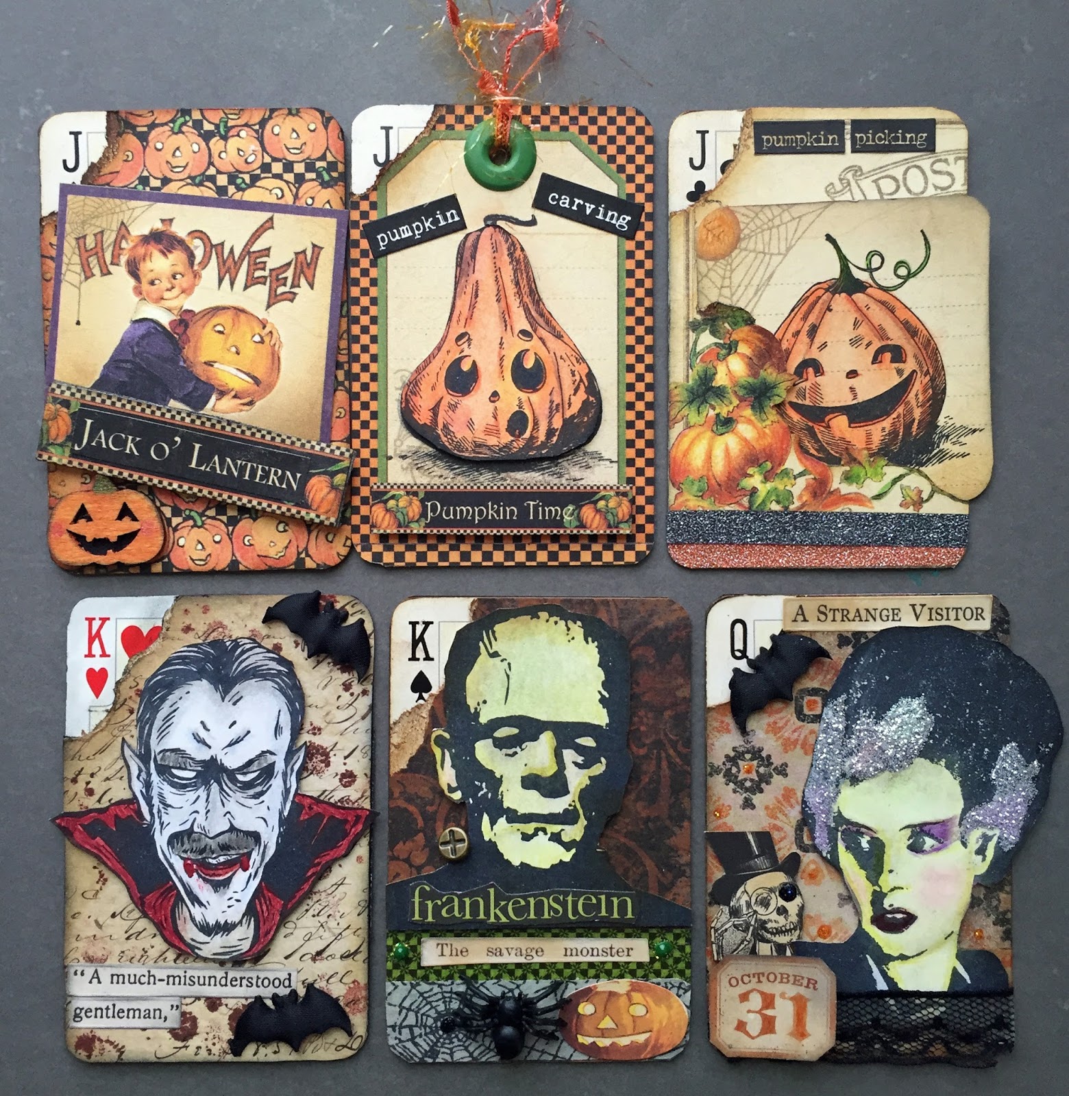 Scraps From A Broad Altered Playing Cards Halloween Set 1