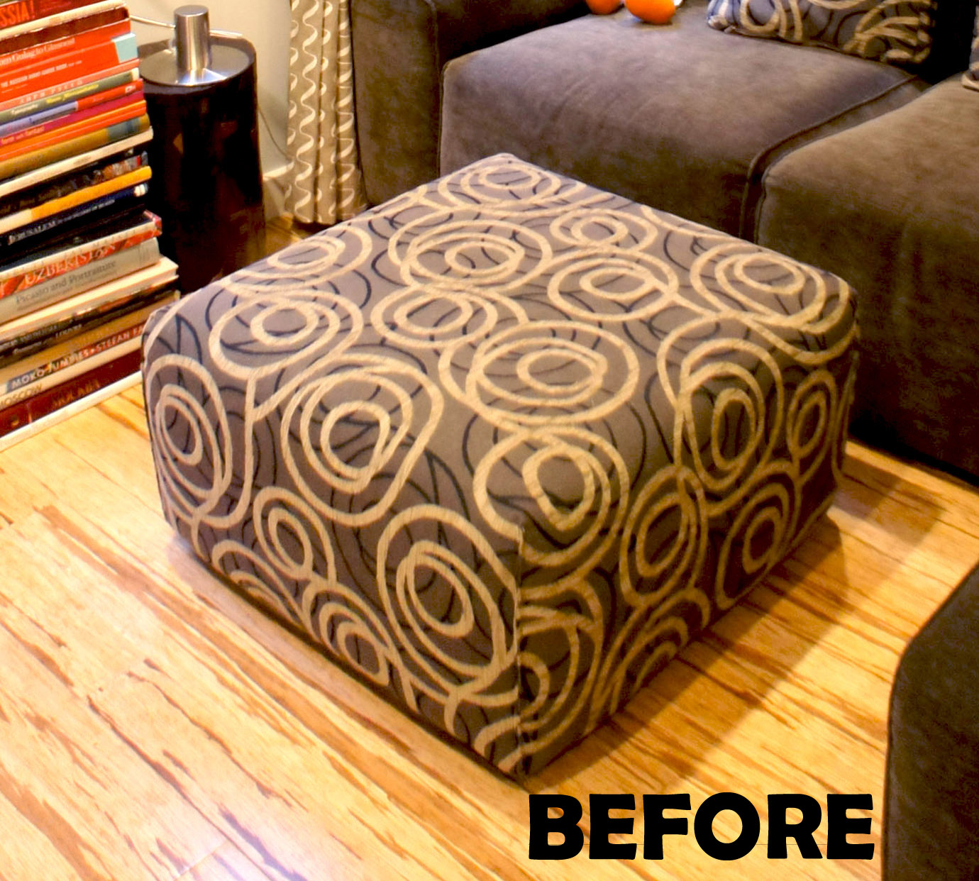 Many little things make me happy Custom ottoman slipcover