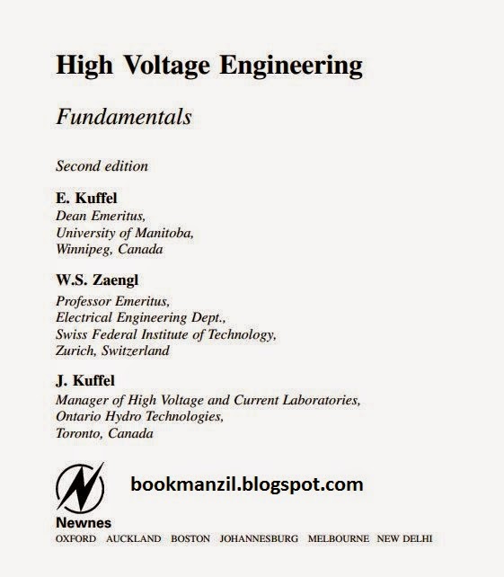 High Voltage Engineering Fundamentals 2nd Ed By E Kuffel