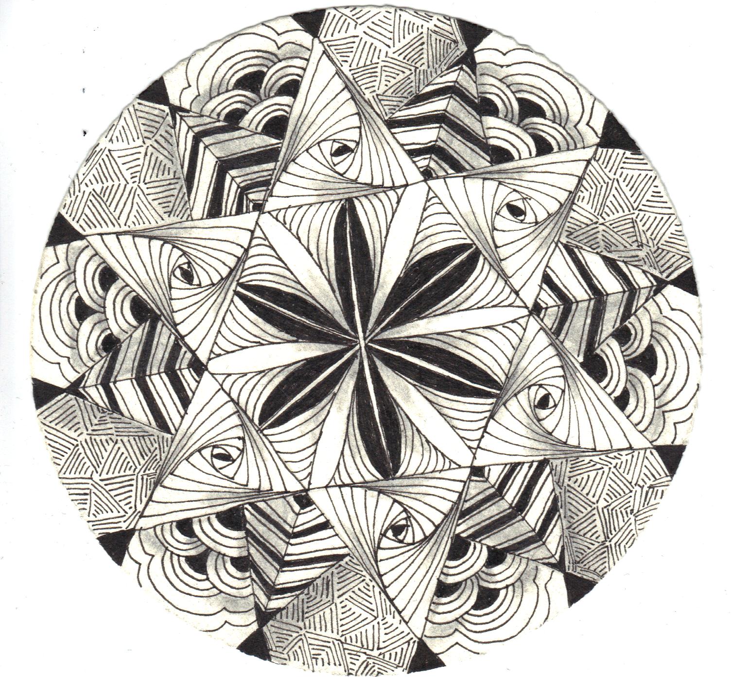 Di's Tangle Art: Shaded Zendala