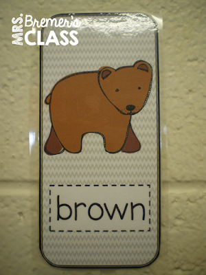 Brown Bear book study companion, standards based literacy activities, class book, interactive booklet, sight word reader, and craftivity for Kindergarten and First Grade.  Common Core aligned. #brownbear #colorwords #sightwords #picturebookactivities #kindergarten #literacy #reading