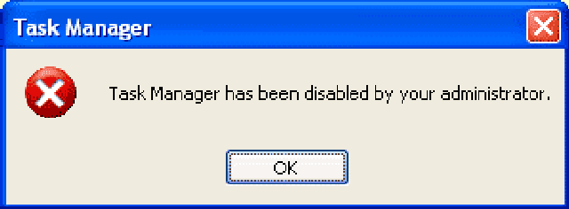 task manager is disabled by the administrator xp