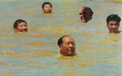 Pope and Mao swimming