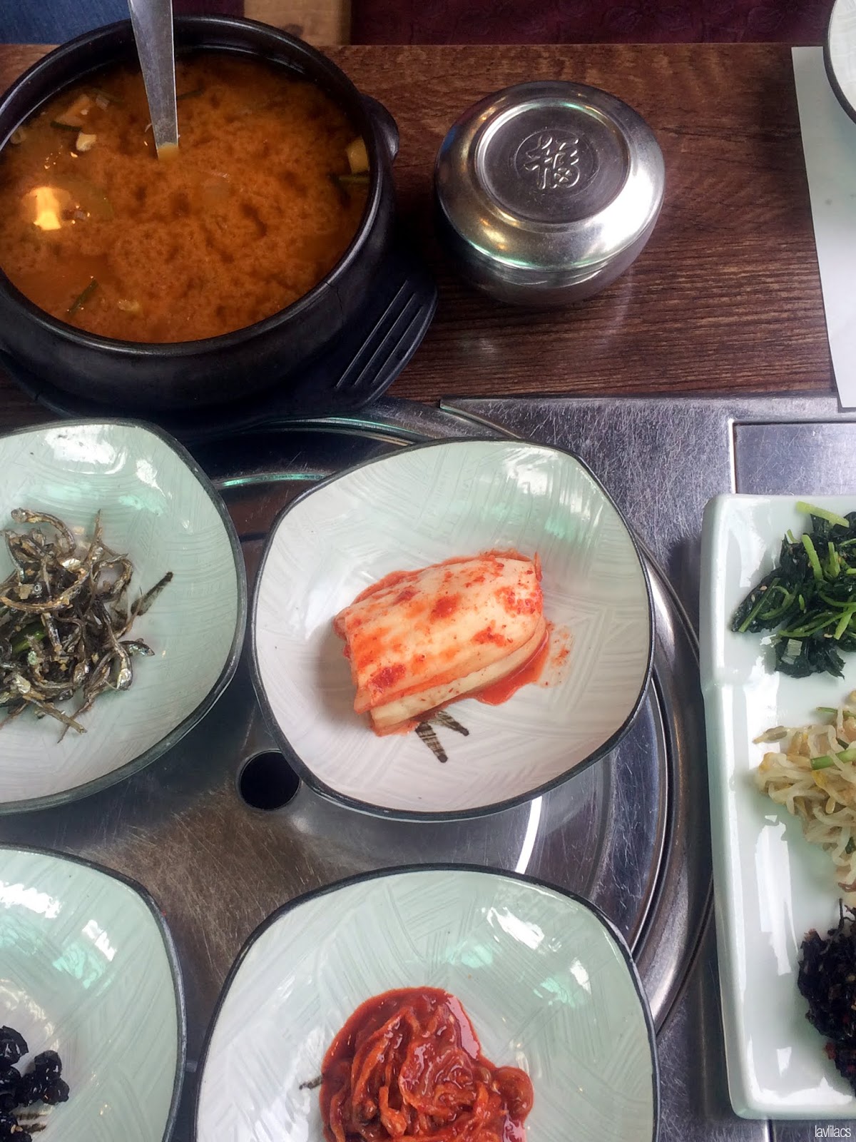 Seoul, Korea - Summer Study Abroad 2014 - Dukongso 豆콩소 lunch set side dishes