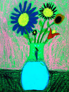 Creating Art: 3rd Grade Flowers in Vases