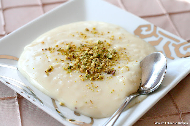 Lebanese Rice Pudding With Pistachio - Riz B Haleeb