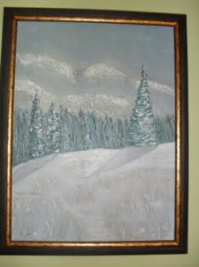 "zima" ulje na platnu Vladisav Bogićević slikar Luna Niš
