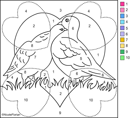 Nicole's Free Coloring Pages: COLOR BY NUMBER * VALENTINES