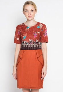 Model baju batik kombinasi untuk kerja Model baju batik kombinasi untuk kerja