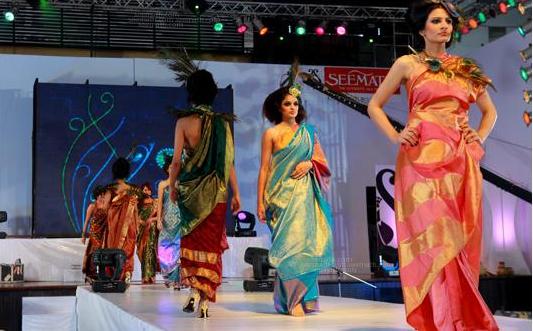 Fashion show held at cochin in the 100 th anniversary celebration of seematti silks