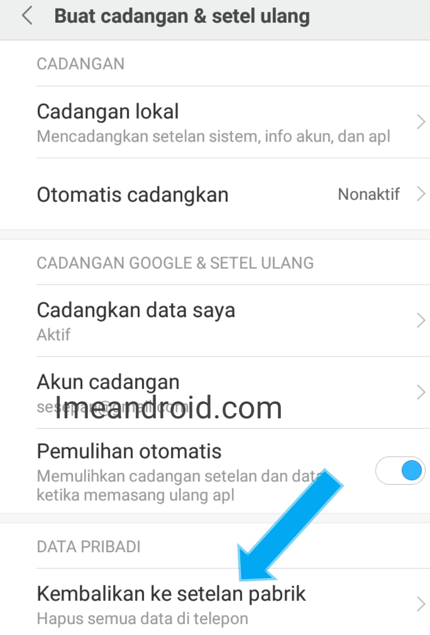 Cara factory reset dan hard reset xiaomi