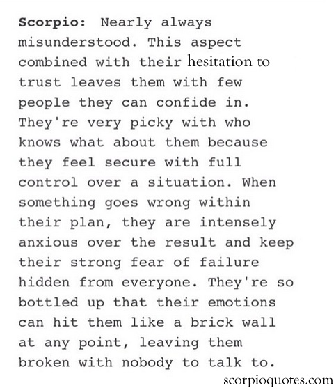 Scorpio Misunderstood | Scorpio Quotes