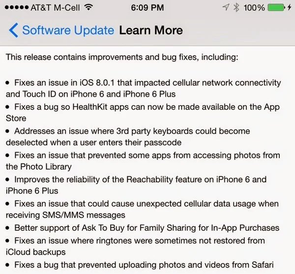 Apple Releases iOS 8.0.2 With Fix for Cellular Issues, Broken Touch ID