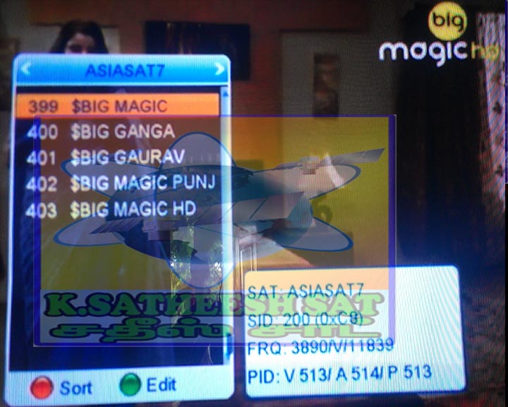 K.SATHEESH SAT ENGLISH BIG MAGIC HD,BIG MAGIC PANJAB NEW CHANNEL'S