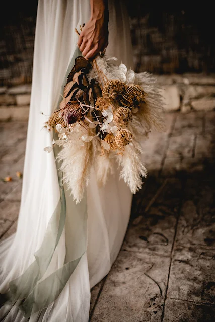 images by mneme photography zolotas australia bridal gowns wedding boho natural pampas grass decor