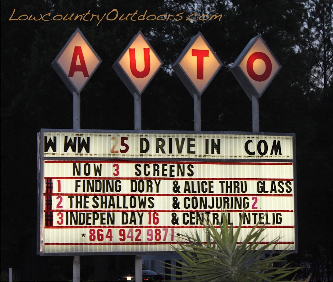 Lowcountry outdoors Auto 25 Drive In Movie Greenwood / Old 96 District