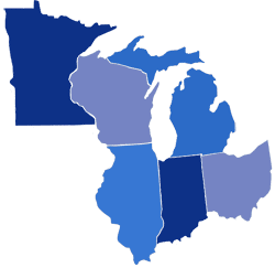 States surrounding Wisconsin - Source: https://www.sba.gov/offices/regional/v