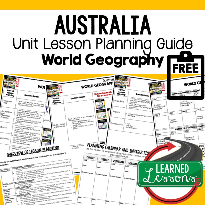 World Geography Lesson Plan Guides, World Geography Pacing Guide, World