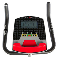 Console with tablet holder & built-in Pulse heart-rate monitors in handlebars