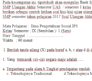 Latihan Soal Ips Kelas 9