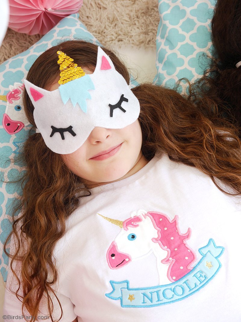 NoSew DIY Unicorn Sleeping Masks with Free Template Party Ideas Party Printables Blog