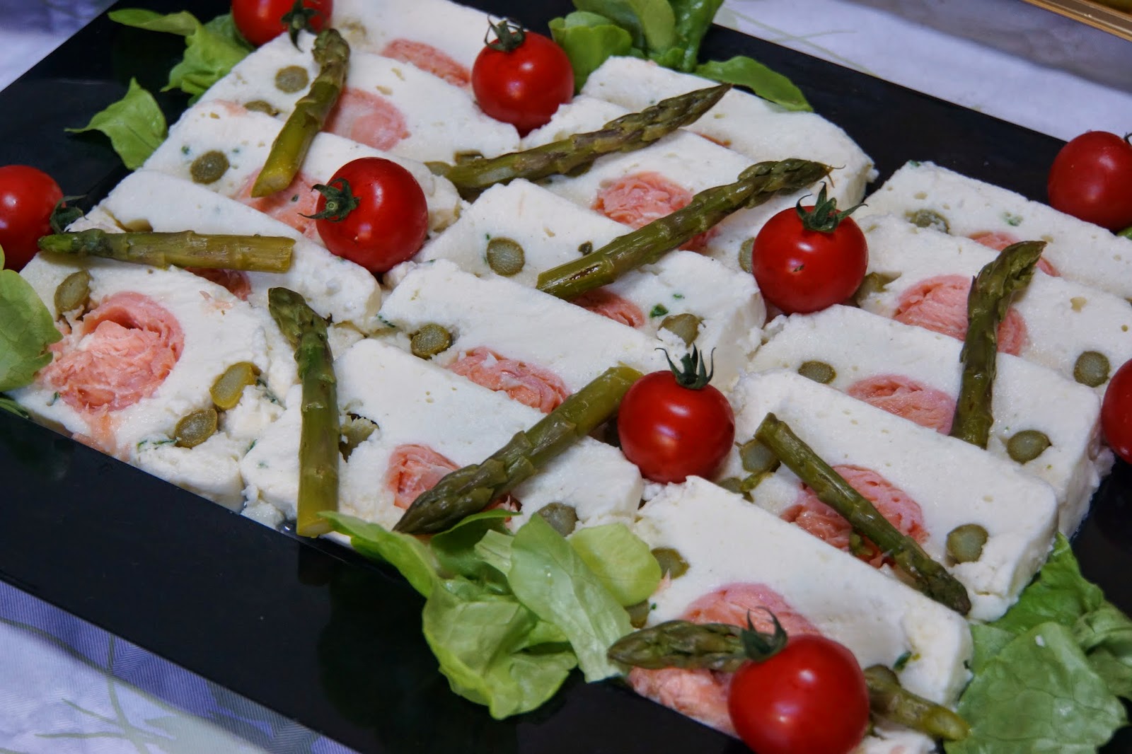 Terrine aux 2 poissons et asperges