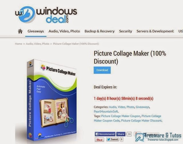 Offre promotionnelle : Picture Collage Maker Pro gratuit pendant quelques heures !