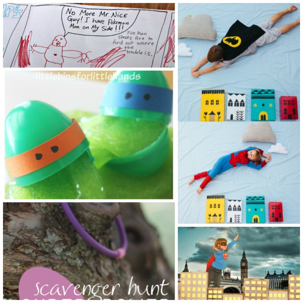 Superhero activity ideas for kids: costumes, activities, crafts, food (spiderman, batman, teenage mutant ninja turtles)