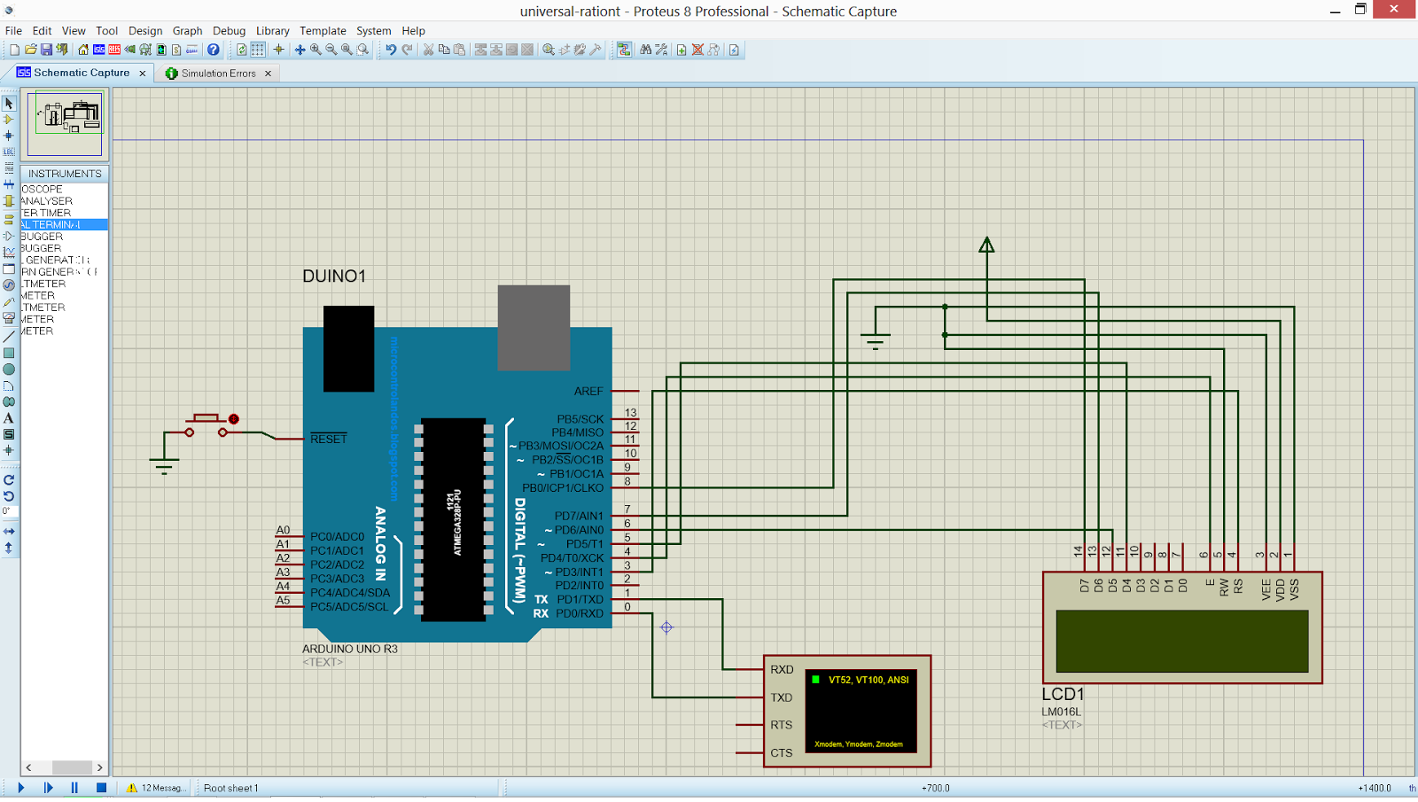 ARDUINO ,UART AND LCD SIMULATION IN PROTEUS (DISPLAYING UART DATA IN ...